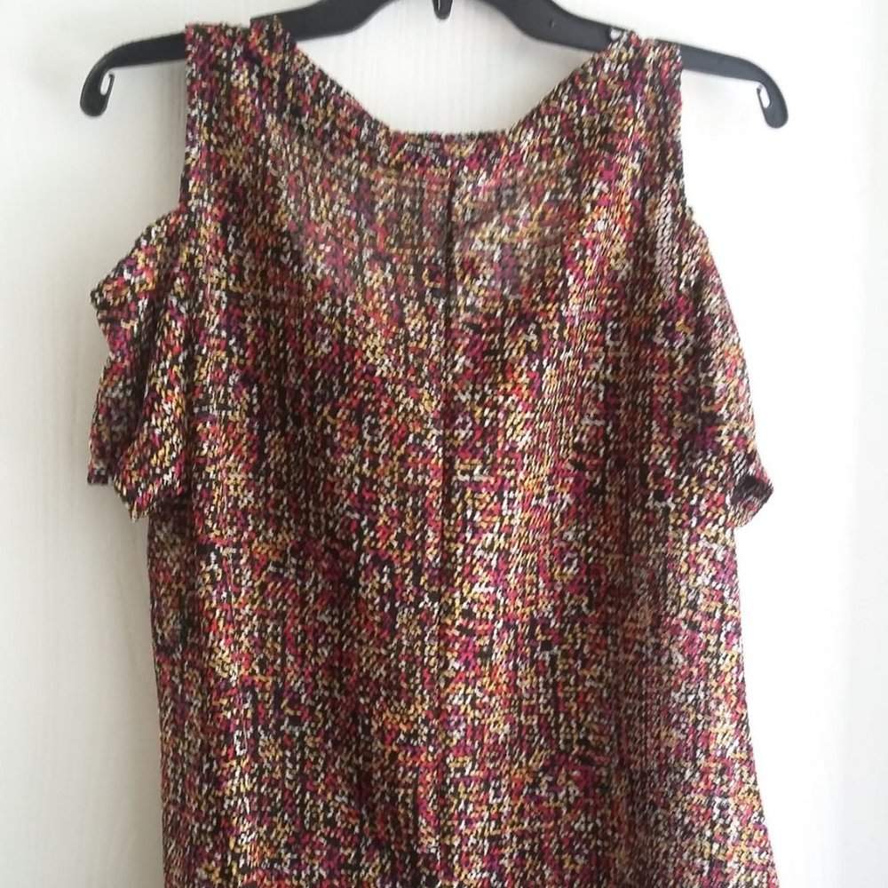 ⭐️ Host Pick⭐️ Pretty Woman | Cold shoulder sleeve multi-colour blend blouse - Picture 3 of 6
